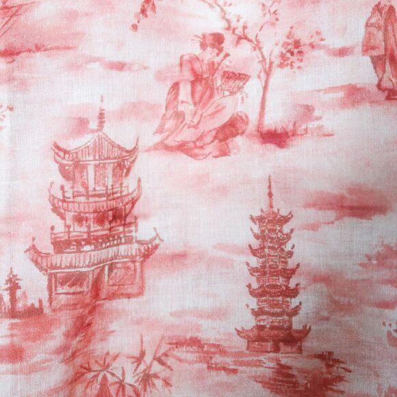 Zara Pajama Top Size 8 Button Up 100% Cotton Long Sleeve‎ Pink Japanese Print - Picture 10 of 10